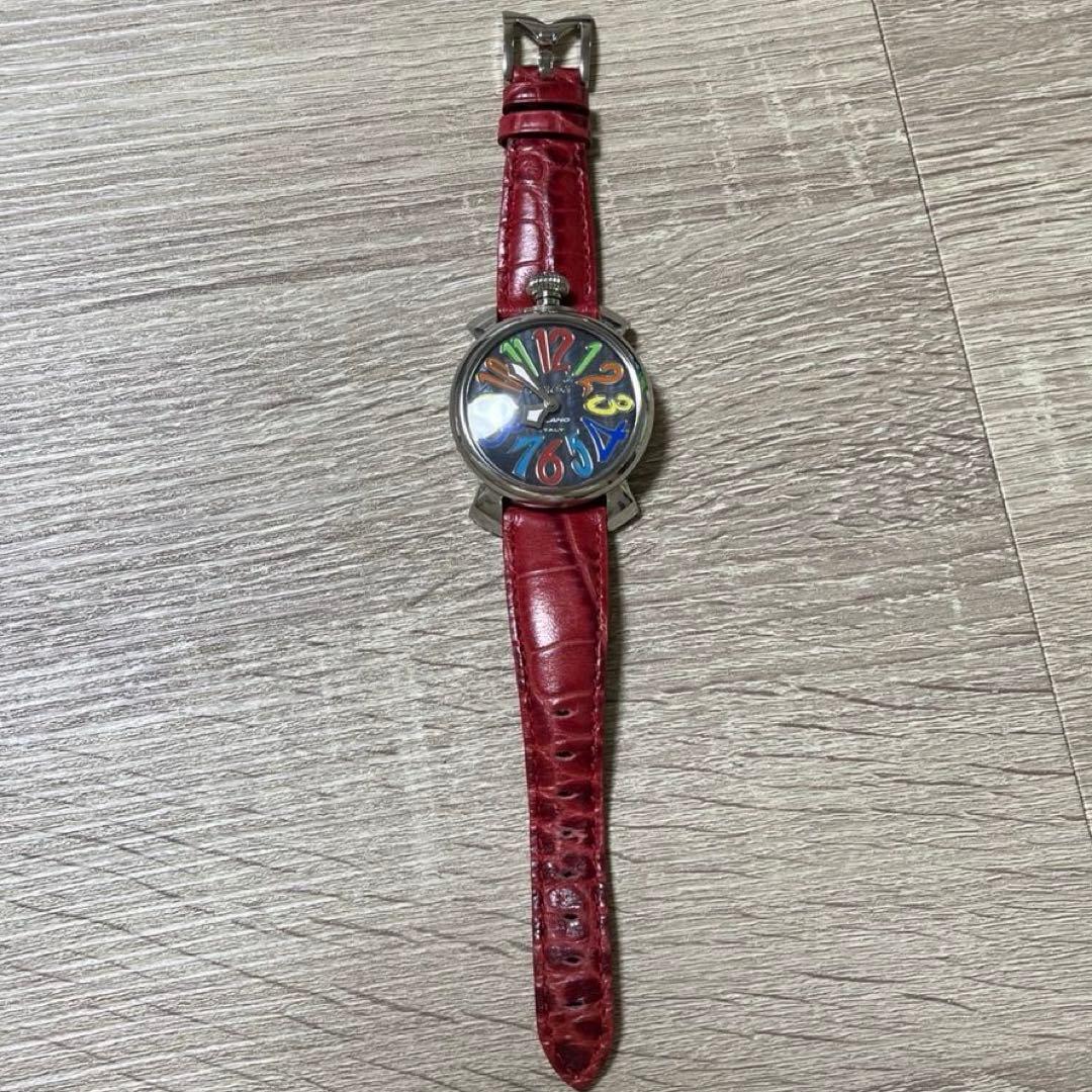 GagaMilano マヌアーレ40 レッド ブラックシェル