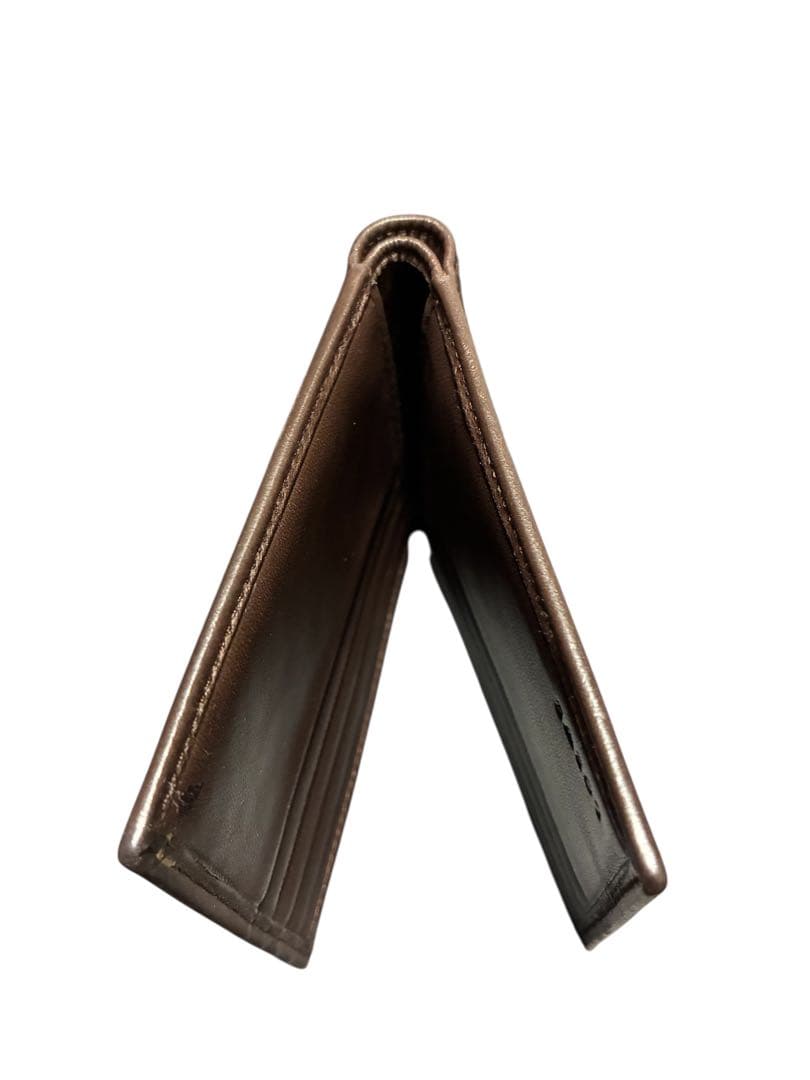 【LOEWE】二つ折り財布 アナグラム シープスキン レザー ダークブラウン