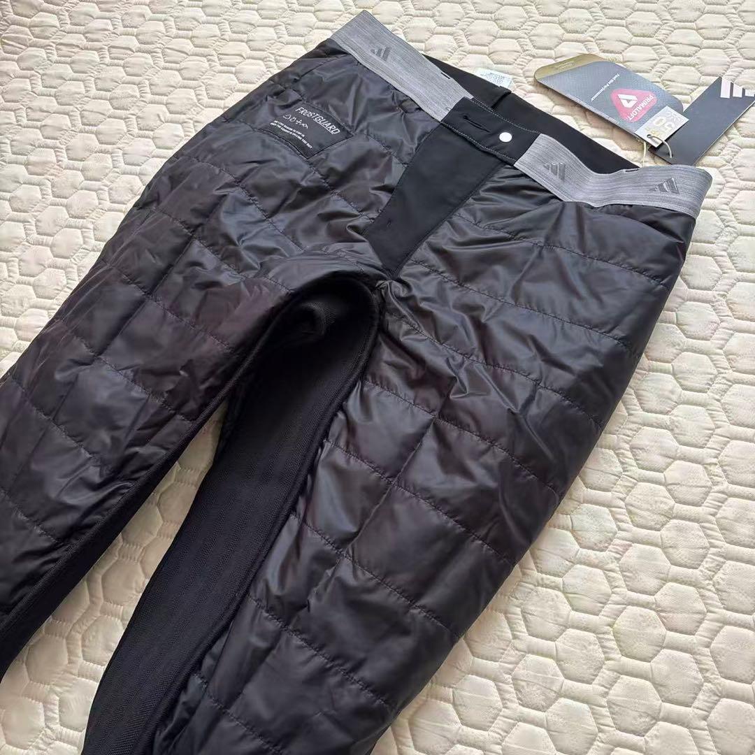 88新品27500円アディダスゴルフ/メンズ/秋冬/中綿ストレッチパンツ/黒BK