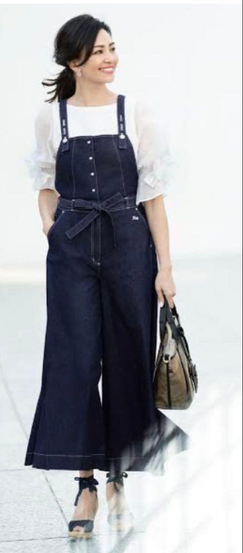 極美品　M'SGRACY デニム サロペット カタログ掲載品 近年 40 リボン