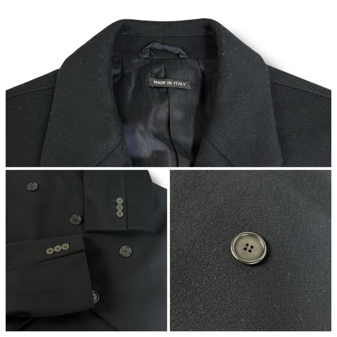 【美品】アルマーニ ウールカシミヤ チェスターコート ネイビー 46 イタリア製