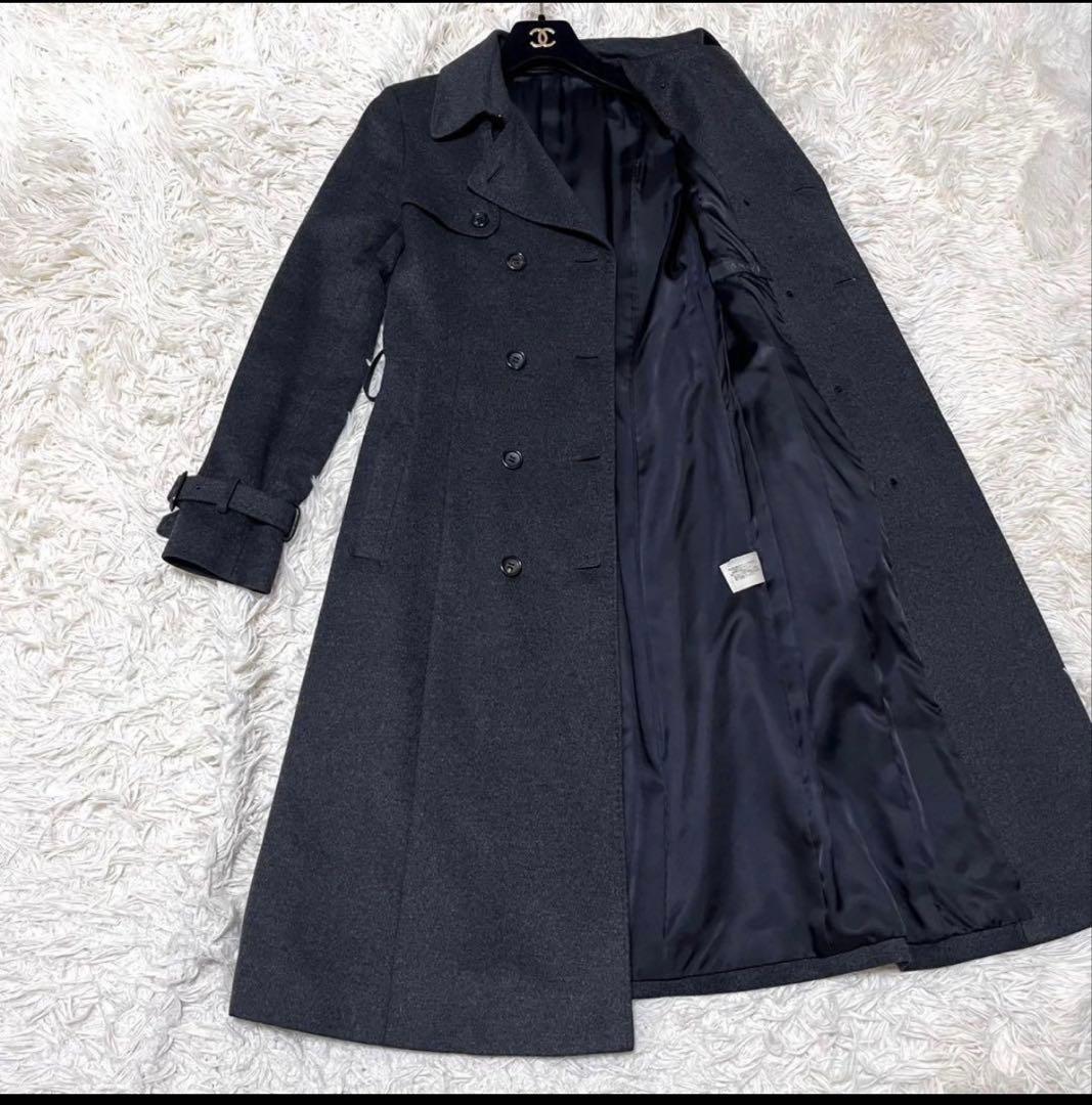 ANAYI ロングコート カシミヤ100% Iライン Aライン ダークグレー