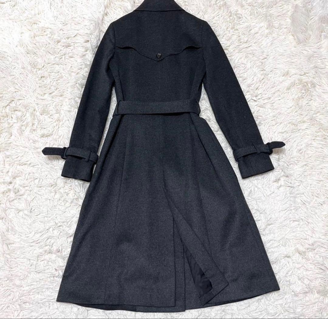 ANAYI ロングコート カシミヤ100% Iライン Aライン ダークグレー