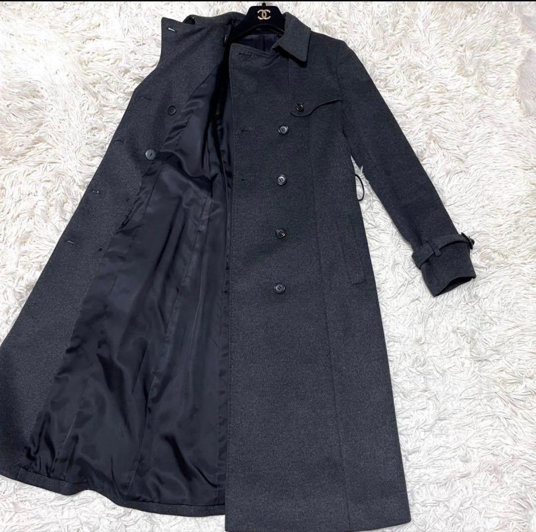 ANAYI ロングコート カシミヤ100% Iライン Aライン ダークグレー