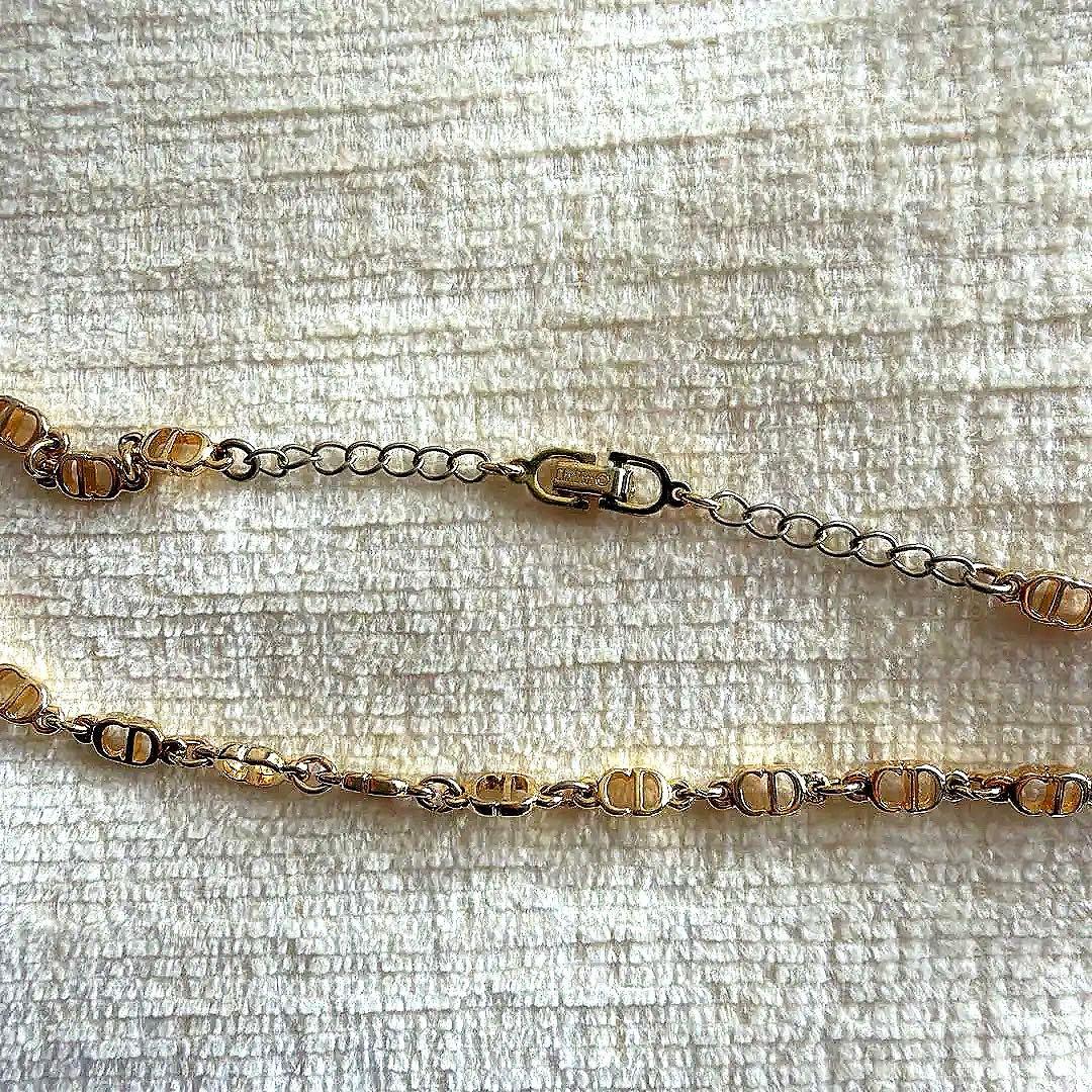 Dior ゴールドリンクチェーンネックレス 約47cm