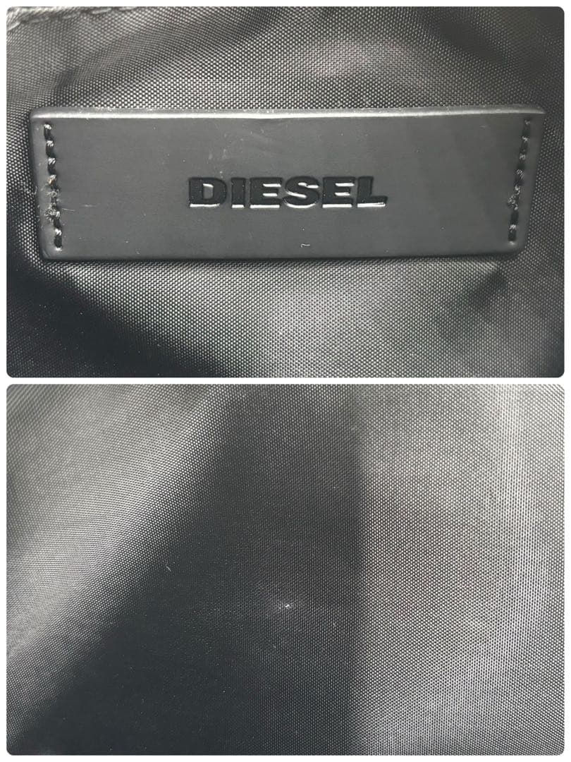 【美品】ディーゼル　ボディバッグ　ウエストポーチ　黒　ロゴ柄　男女兼用　斜め掛け