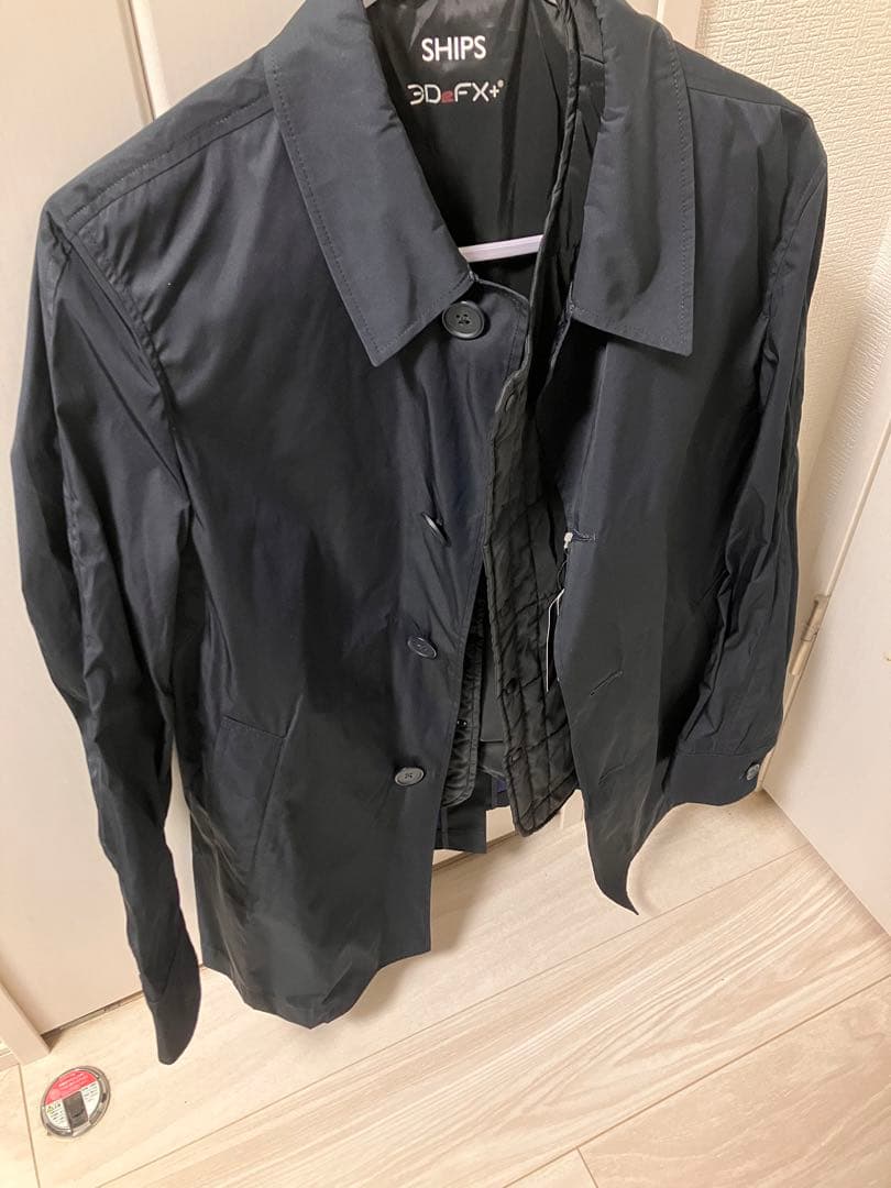 新品 未使用　ships シップス　ライナー付ステンカラーコート　ブラック