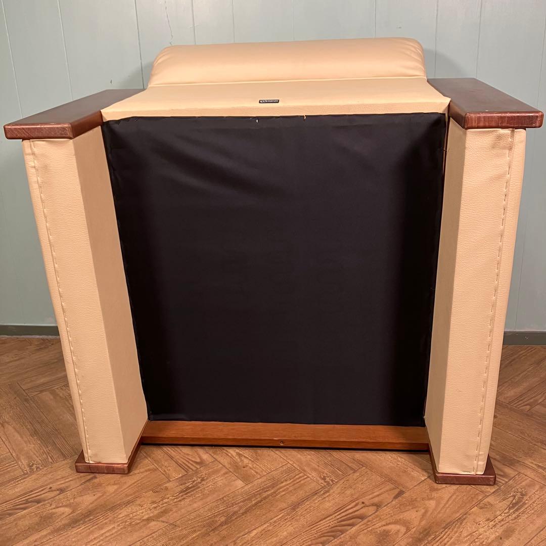 ♦︎maruni ♦︎マルニ 1人掛け　昭和レトロ ソファー 革　木目調　B