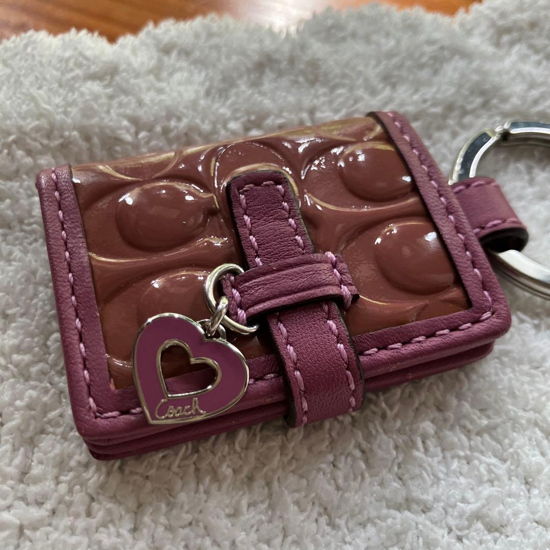 Coach シグネチャー柄　キーホルダー　キーチャーム　写真入れ