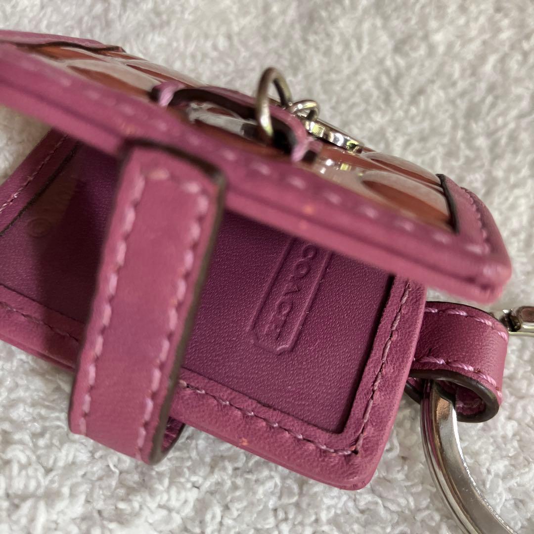 Coach シグネチャー柄　キーホルダー　キーチャーム　写真入れ