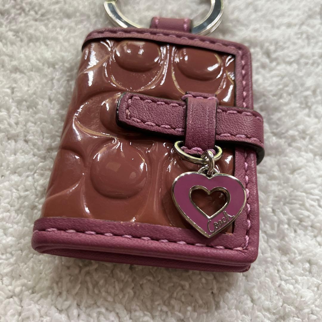 Coach シグネチャー柄　キーホルダー　キーチャーム　写真入れ