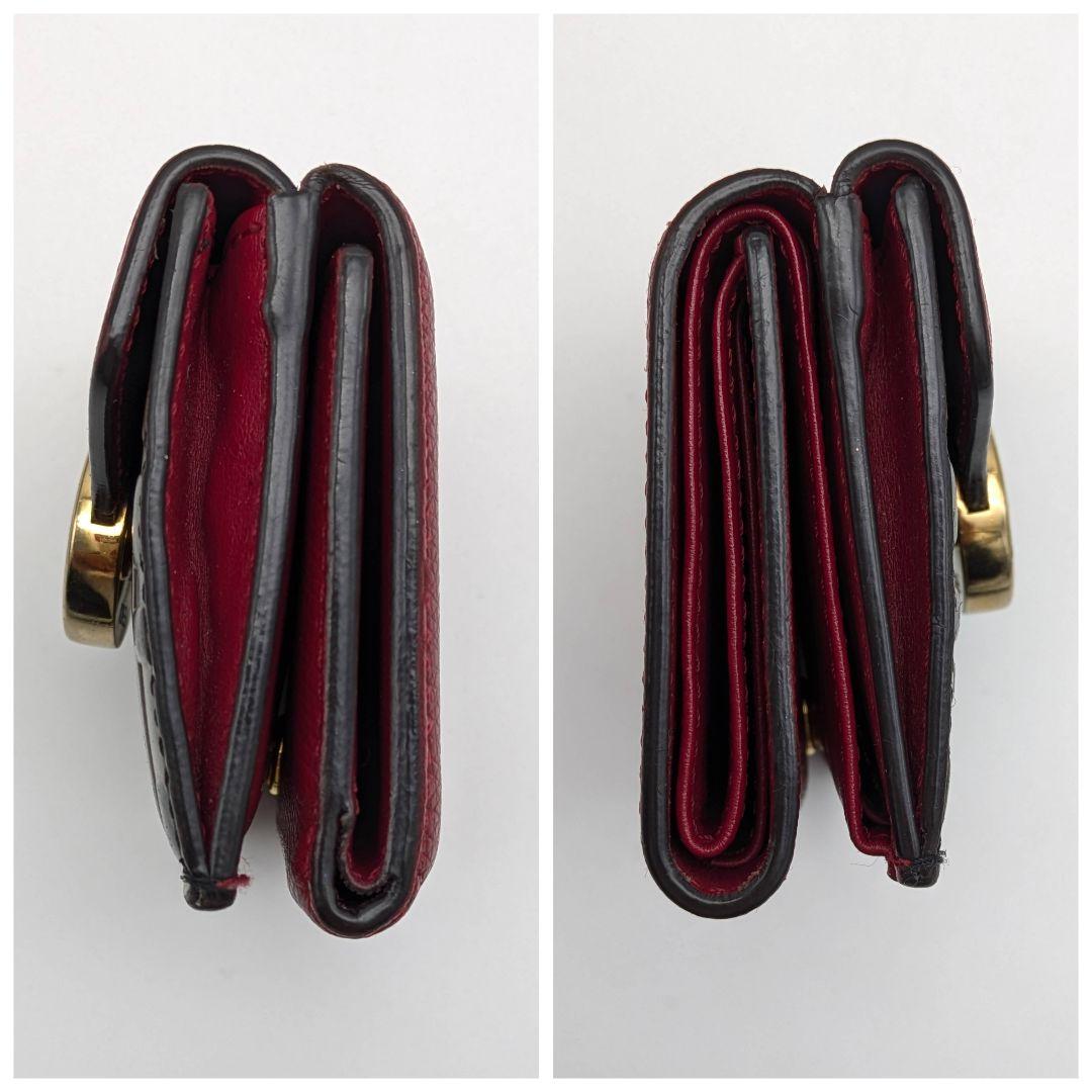 FENDI エフイズ 3つ折り財布 ズッカ レッド コンパクト ミニ財布 F金具