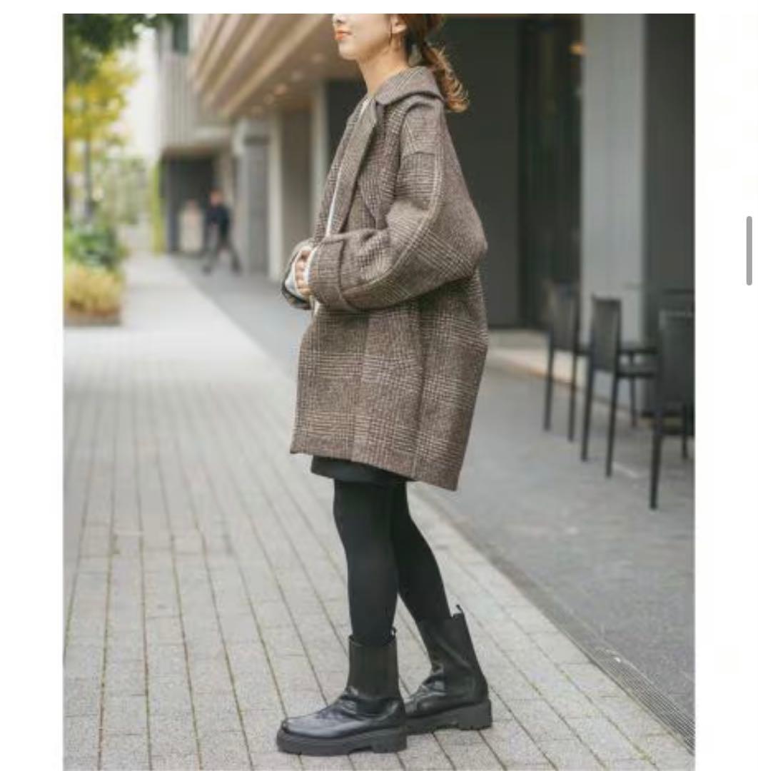 【Spick and Span】Wスライバーチェックハーフコート