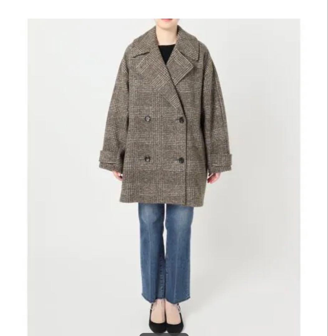 【Spick and Span】Wスライバーチェックハーフコート