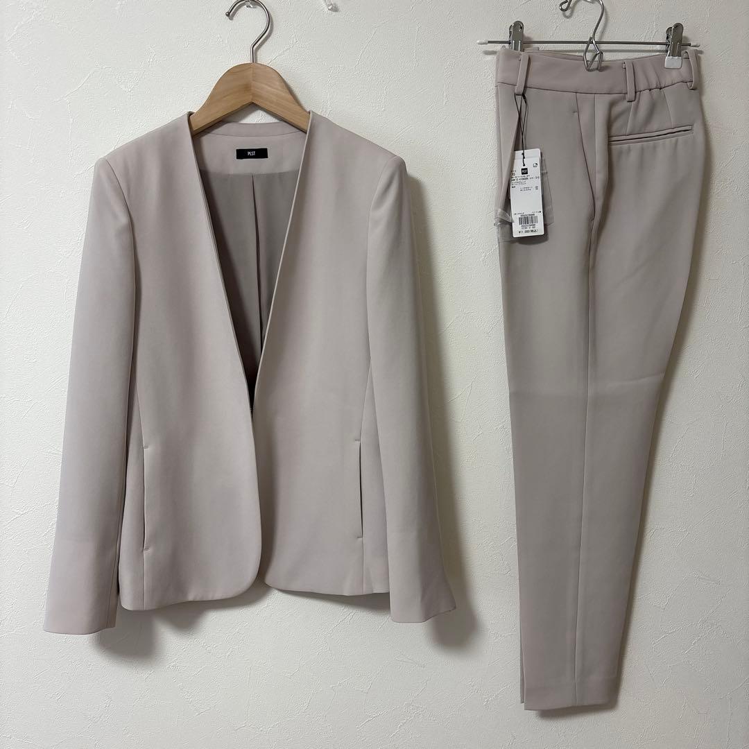 プラステ　トリアセブレンド　ジャケットパンツセット　ベージュ