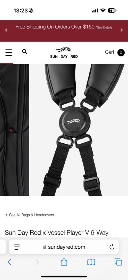 タイガー・ウッズ新ブランド「Sun Day Red」キャディバッグ