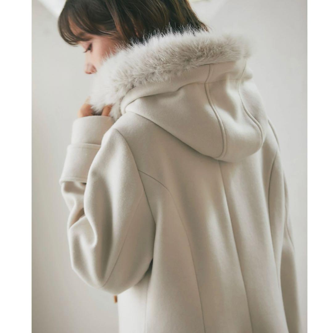 tocco トッコクローゼット　取り外し可能なファー付きダッフルコート　ベージュ