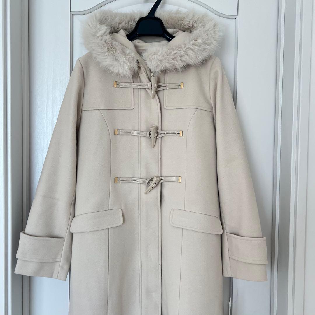 tocco トッコクローゼット　取り外し可能なファー付きダッフルコート　ベージュ