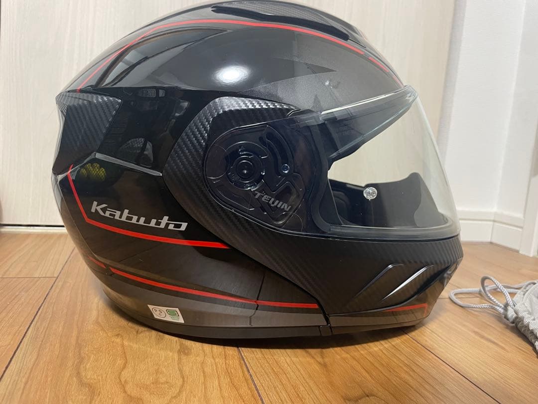 インカム付きKabuto フルフェイスヘルメット ブラック/シルバー