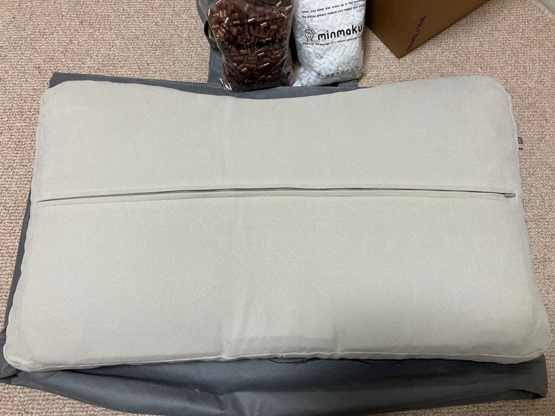 じぶんまくら みんまく グラン プレミアム 【かため】ピローケース付 新品に近い