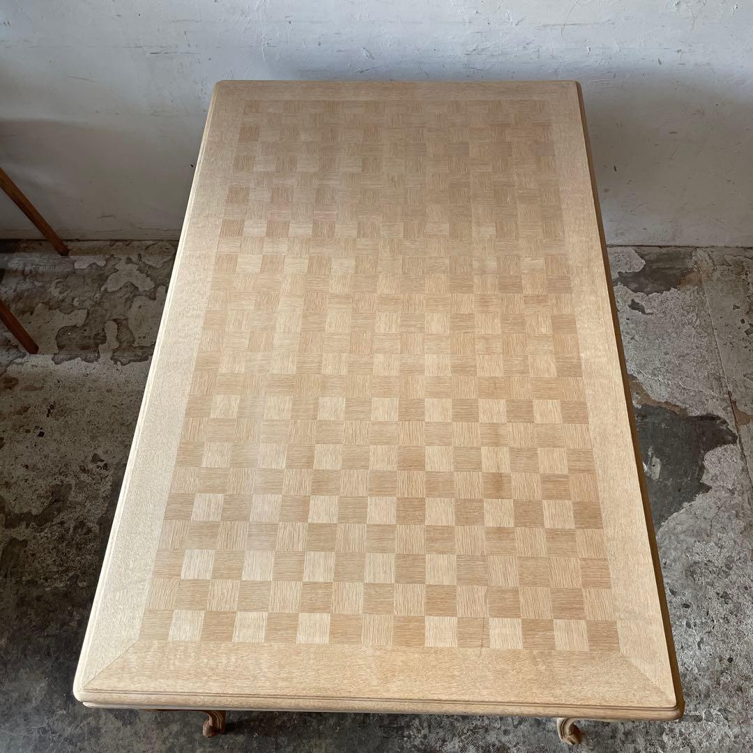 ビンテージ エクステンションダイニングテーブル 猫脚　剥離