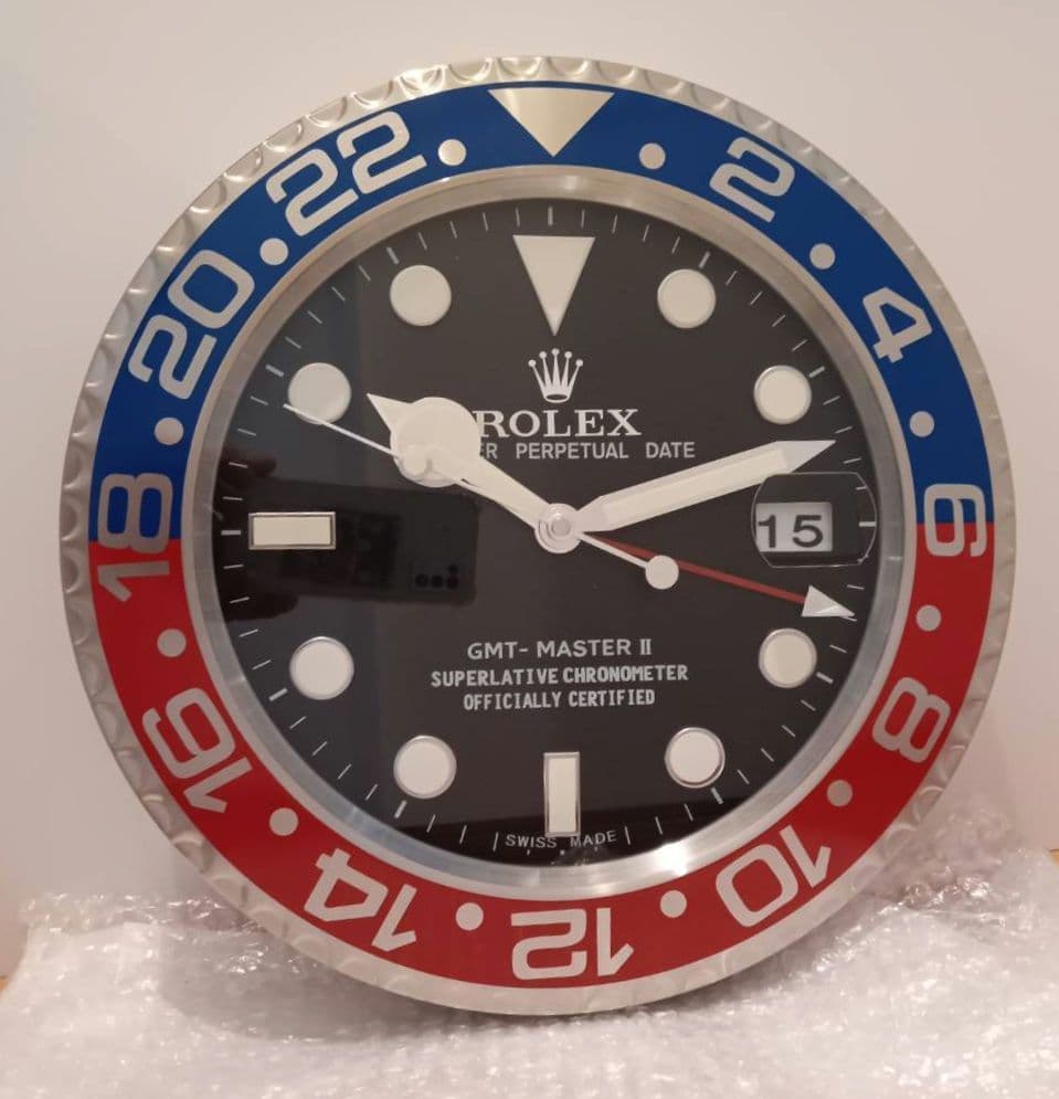 ROLEX GMTマスターII　ペプシカラー　拡大鏡　 掛時計　非売品
