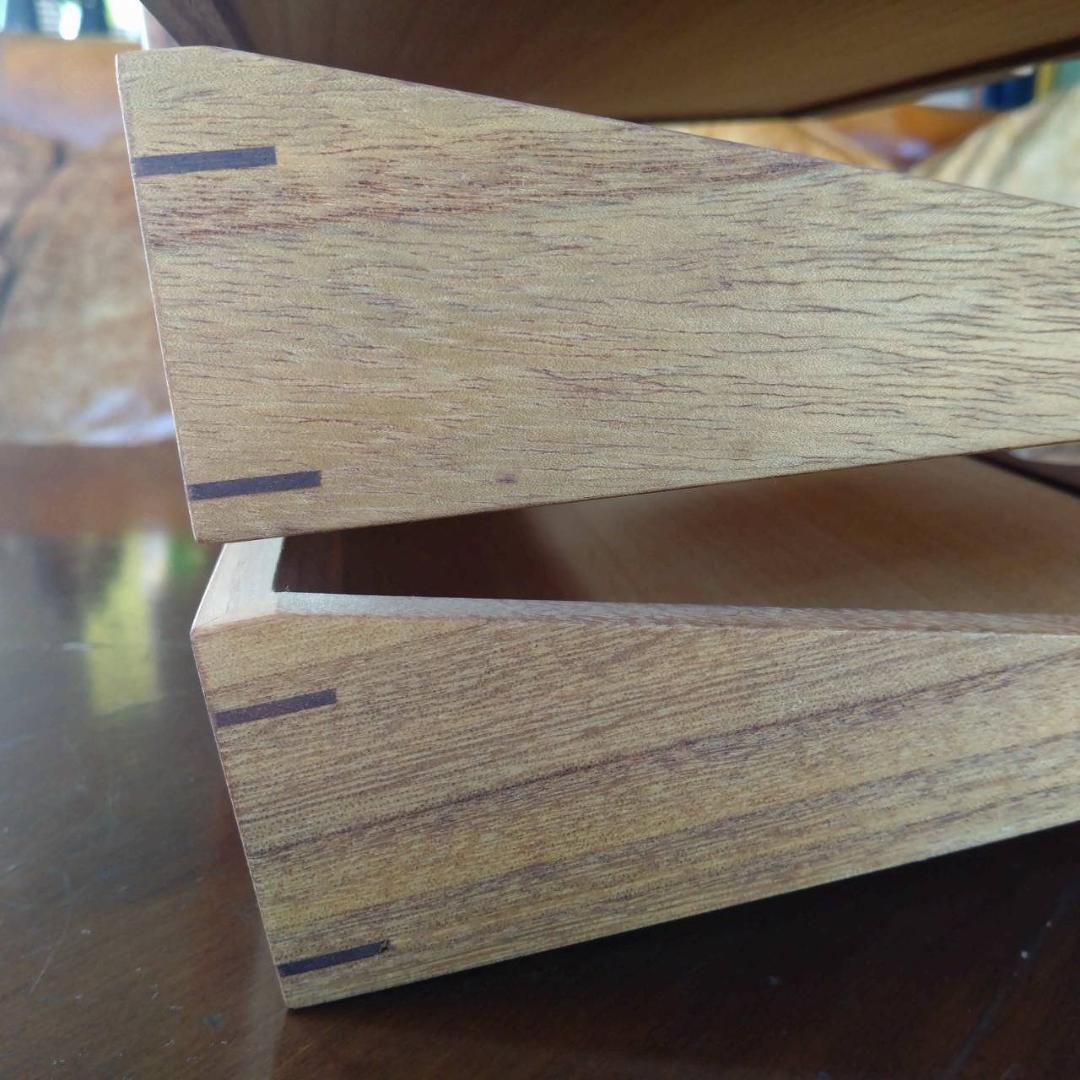 木製　小物入れ　刻印　組み木