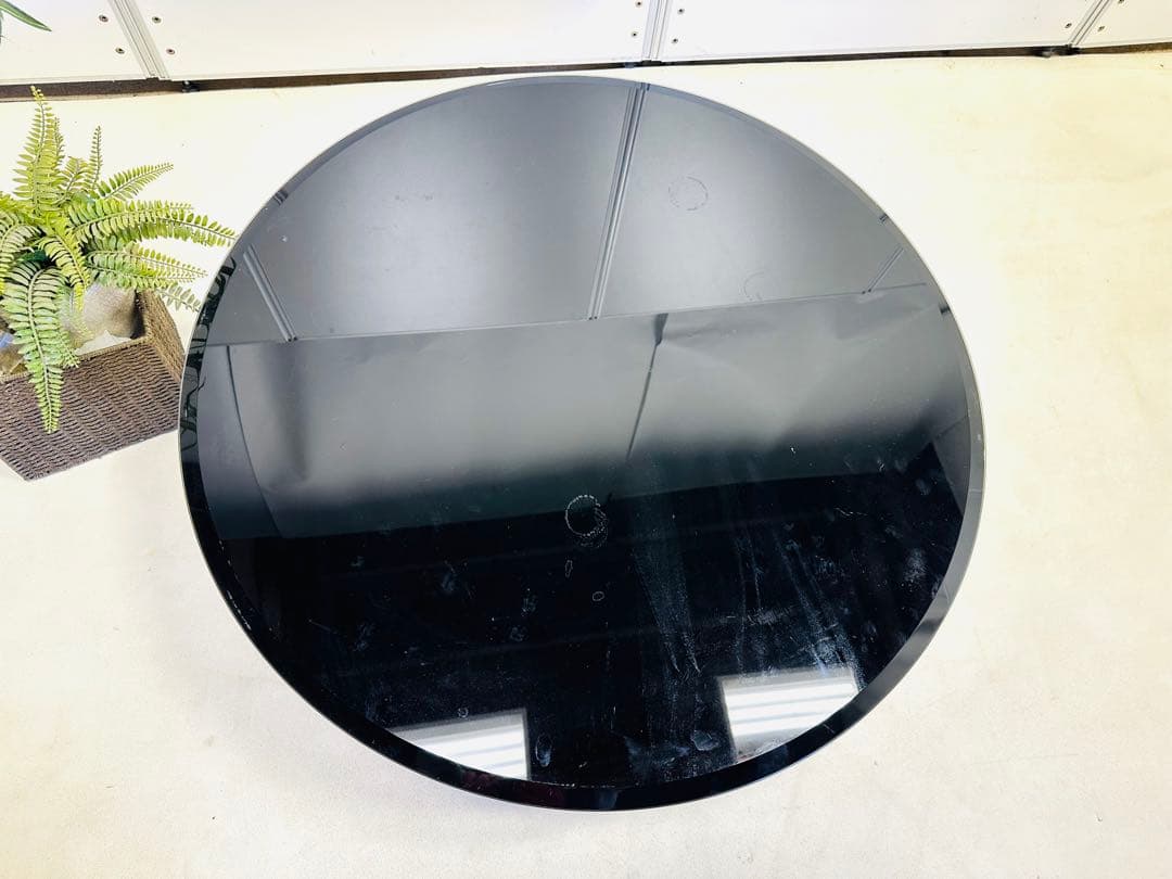 RELAX FORM ラウンドテーブルセンター テーブル黒ガラス天板おしゃれ