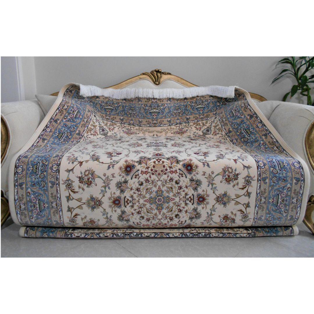 170万ノット！輝く、多色織絨毯！本場イラン産 150×225cm‐200901