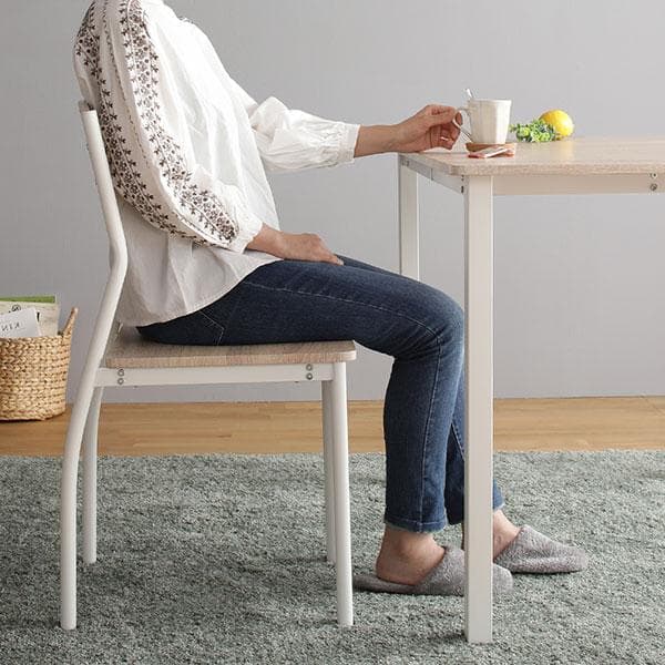 ダイニングセット5点 テーブル 幅110cm チェア 4脚 ナチュラル×ホワイト