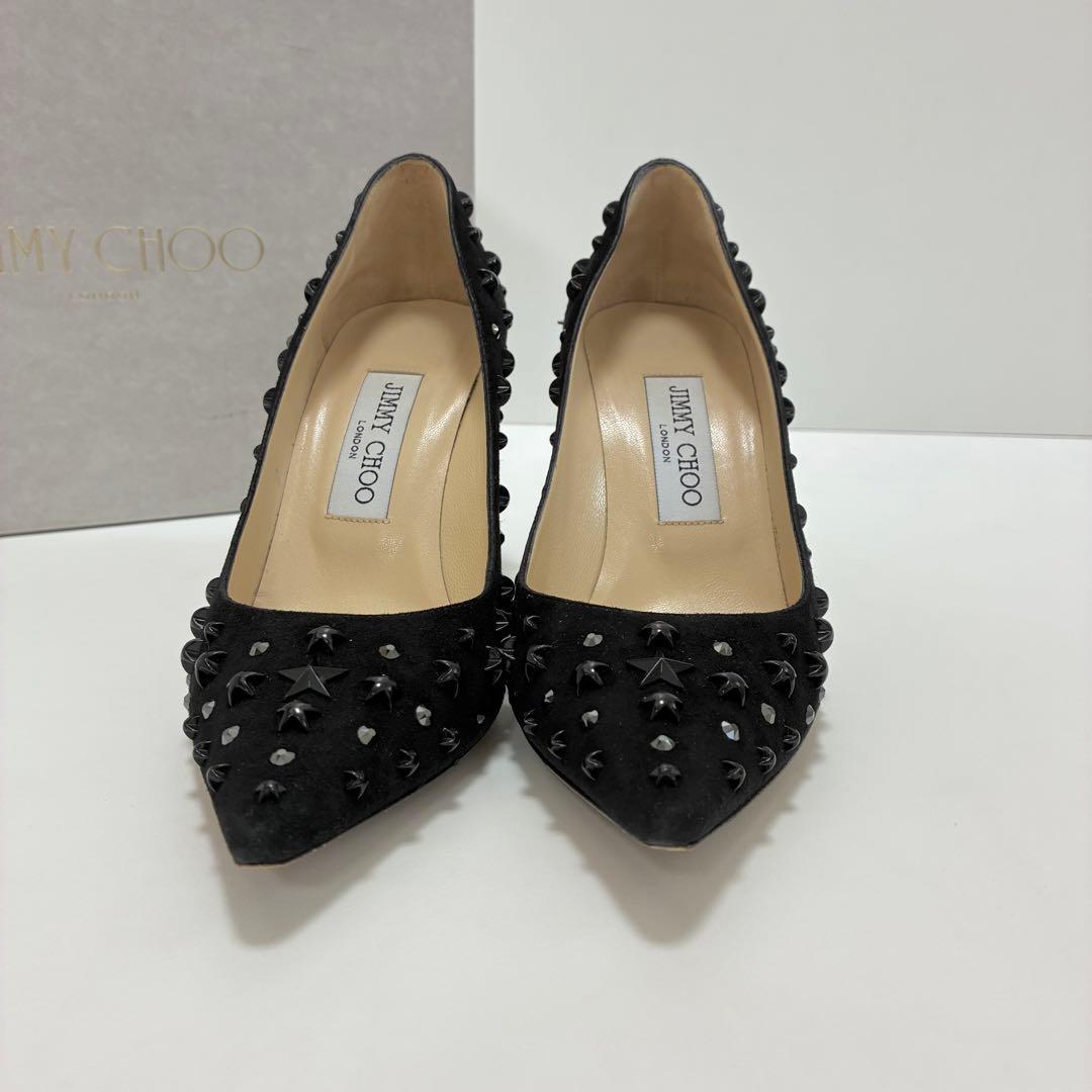 JIMMY CHOO ジミーチュウ☆スタースタッズポインテッドトゥパンプス