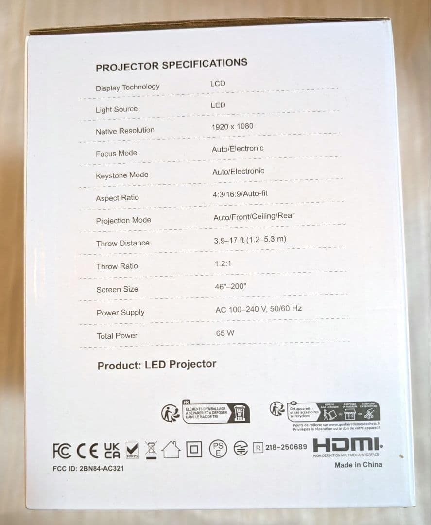 プロジェクター 家庭用 小型 Netflix公式アプリ内蔵 1000ANSI