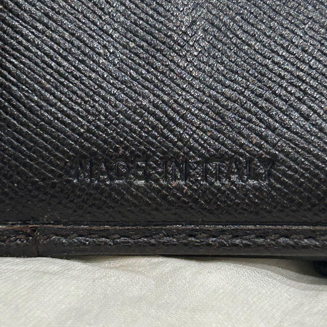 PRADA プラダ サフィアーノ 三角プレート 折り財布 ダークブラウン 焦げ茶