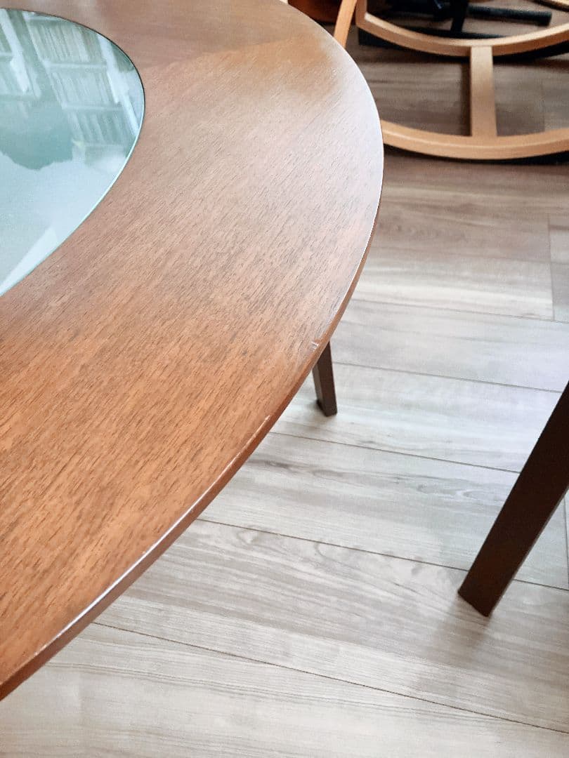 カンディハウス ライナス L ガラス 丸テーブル センターテーブル 旭川家具