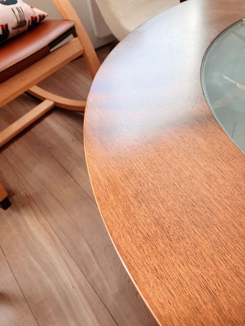 カンディハウス ライナス L ガラス 丸テーブル センターテーブル 旭川家具