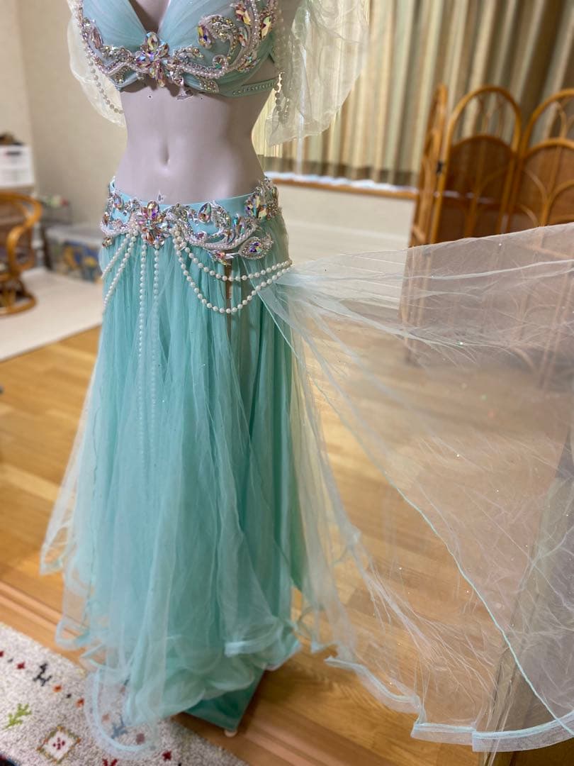 ⚠️在庫一掃セール⚠️水色 ベリーダンス衣装　Ｌサイズ