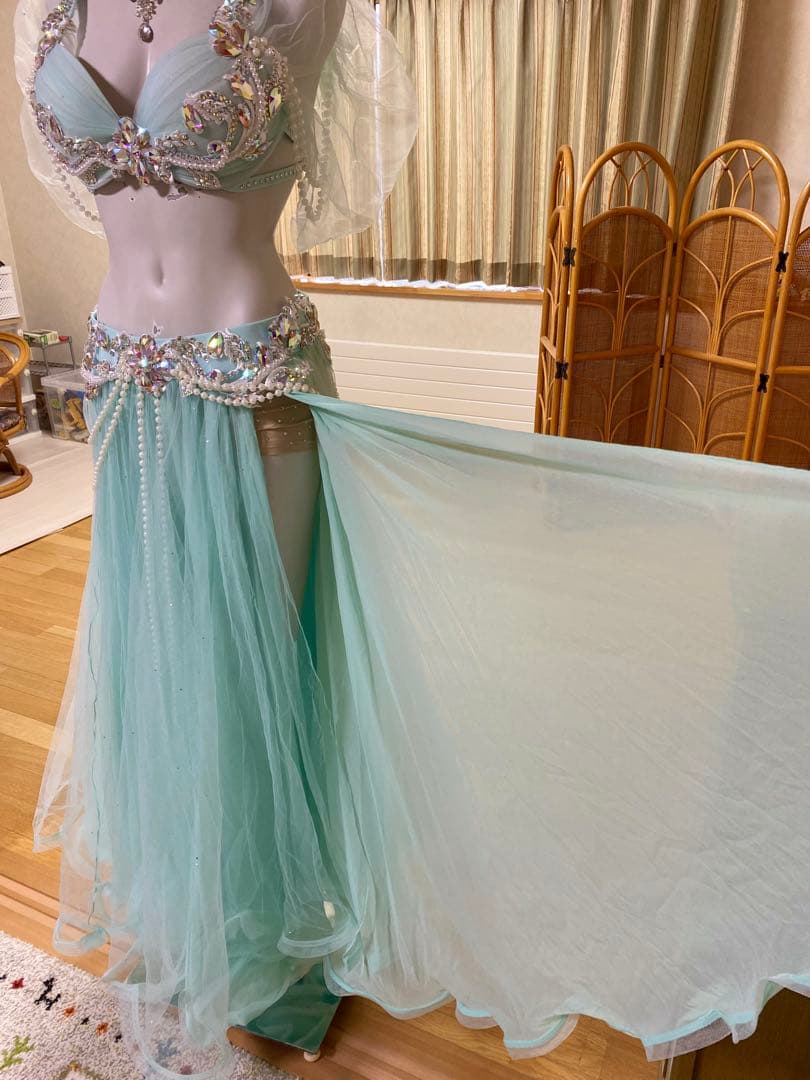 ⚠️在庫一掃セール⚠️水色 ベリーダンス衣装　Ｌサイズ