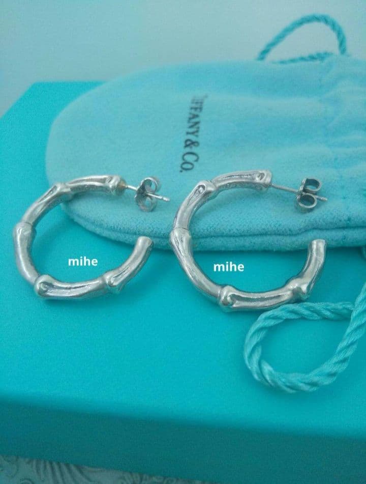 レア 磨き済 ティファニー バンブー ピアス シルバー ラージ