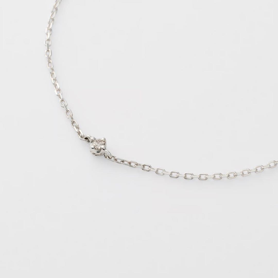 agete アガット シルバー ブレスレット 0.03ct ギフトボックス付き