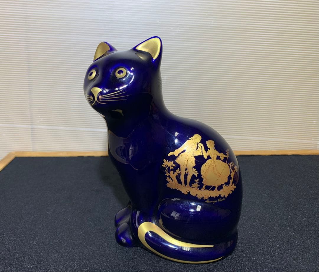 リモージュ　フランス　ネコ　猫　キャット　置物　アンティーク　ビンテージ