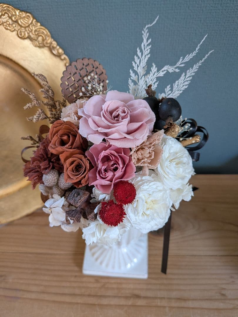 商談中プリザーブドフラワーアレンジNo.207　パフェ風アレンジ大