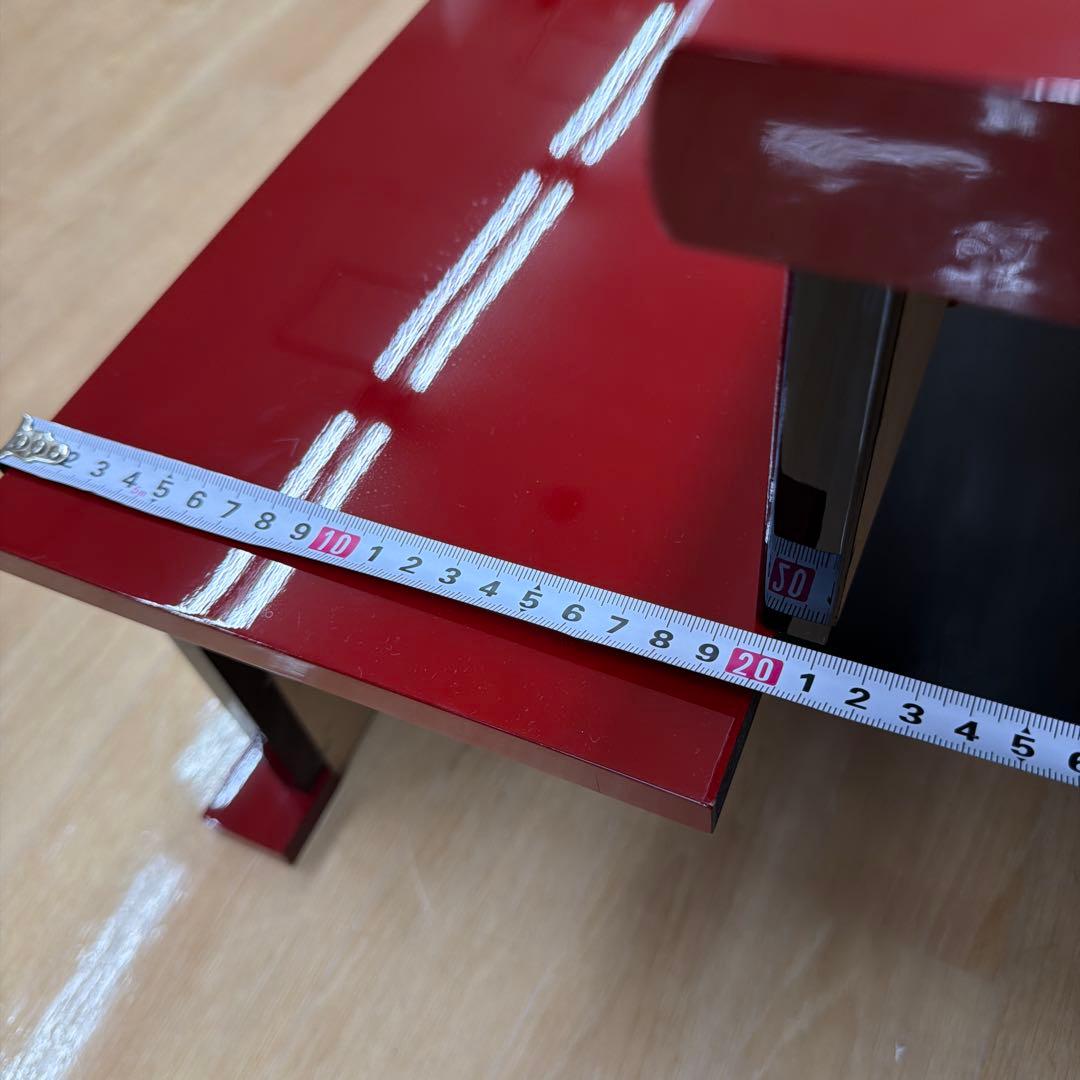 赤いひな祭り用飾り台 2段　桜模様　朱赤