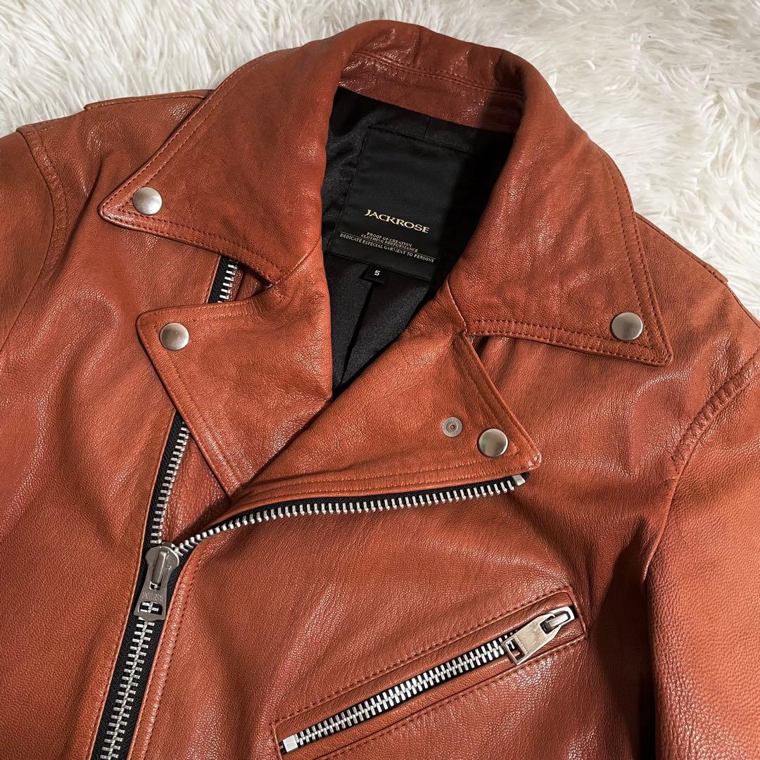 ジャックローズ ダブルライダースジャケット サイクロン型 ゴートレザー