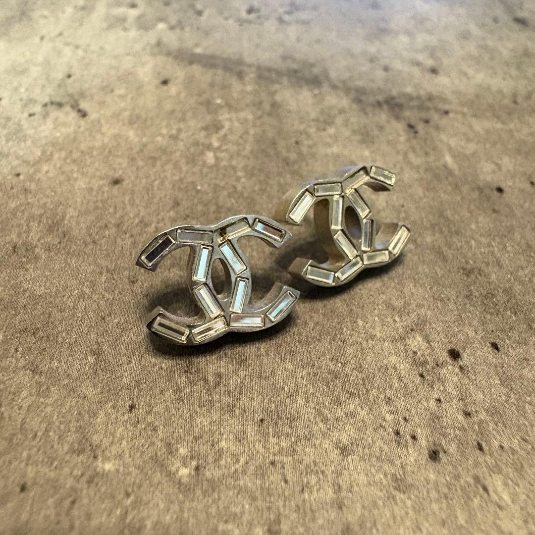 シャネル ピアス ココマーク スクエアストーン マメあり CHANEL