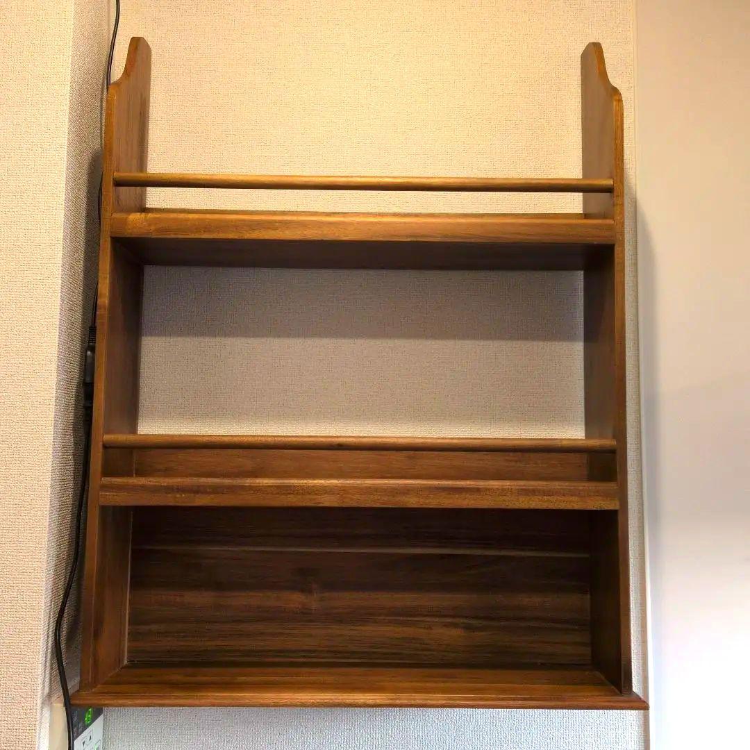 ZARA 壁掛けラック アカシア材 ウッドシェルフ／スパイスラック