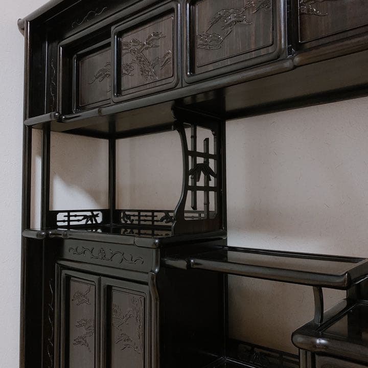 黒檀　飾り棚　レトロ　和室