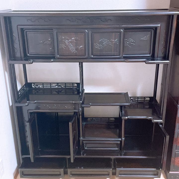 黒檀　飾り棚　レトロ　和室