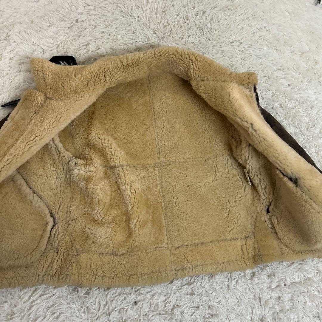 美品✨B-3 フライトジャケット ムートン リアルレザー ダークブラウン L相当