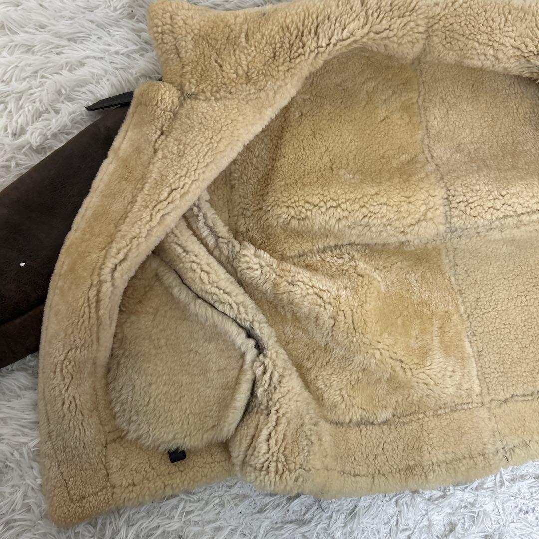 美品✨B-3 フライトジャケット ムートン リアルレザー ダークブラウン L相当