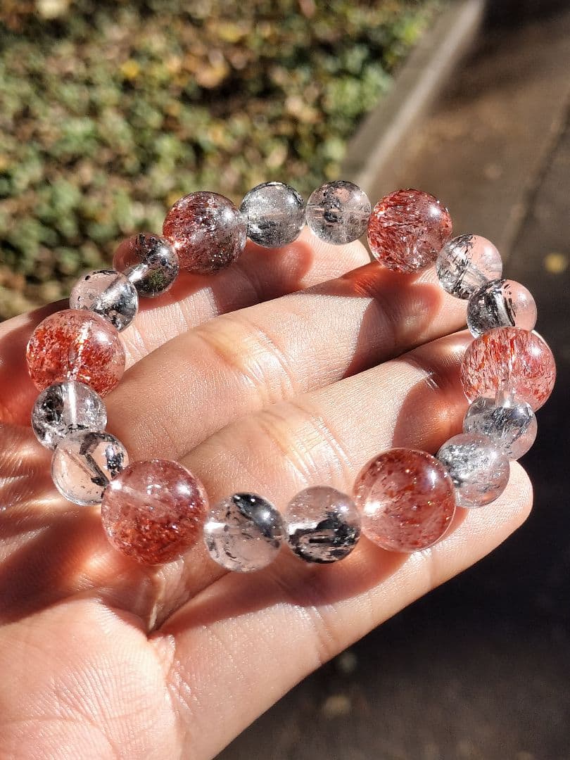 【大玉】スティブナイト×ファイアークォーツ　ブレスレット